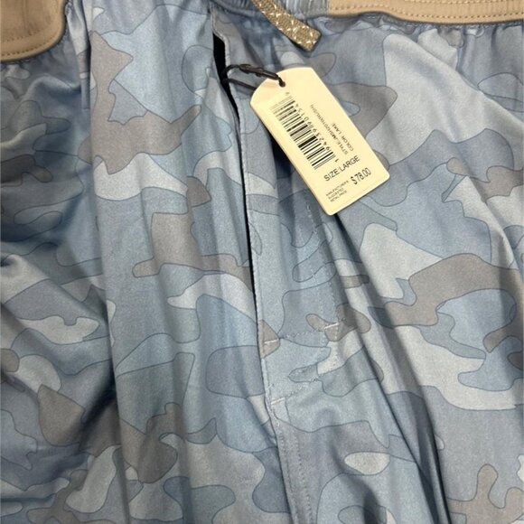 johnnie-O Rush Workout Shorts Lake Blue Camo – Men’s Large NWT - Picture 2 of 3